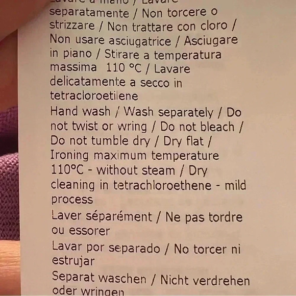 BOUTIQUE MOSCHINO Wool sweater V-Neck Smocked Cuff Slightly Loose Fit  Lila Sz L - Picture 11 of 13